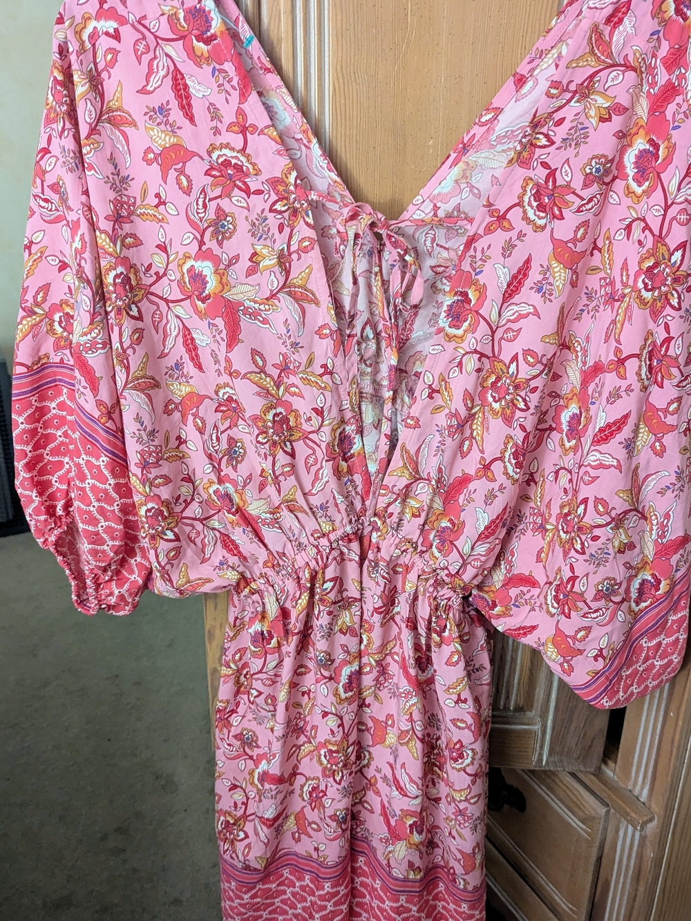 Cupshe Pink Floral Boho Maxi Dress